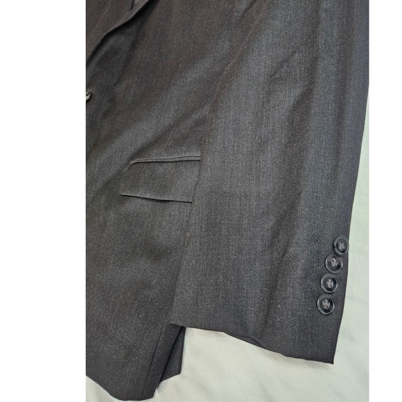 Calvin Klein Mens 48R Blazer Charcoal Gray 100% Wool 2 Button Suit Jacket 48 R - Picture 8 of 16